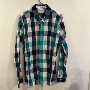 Express extra slim fit checkered shirt. NWT